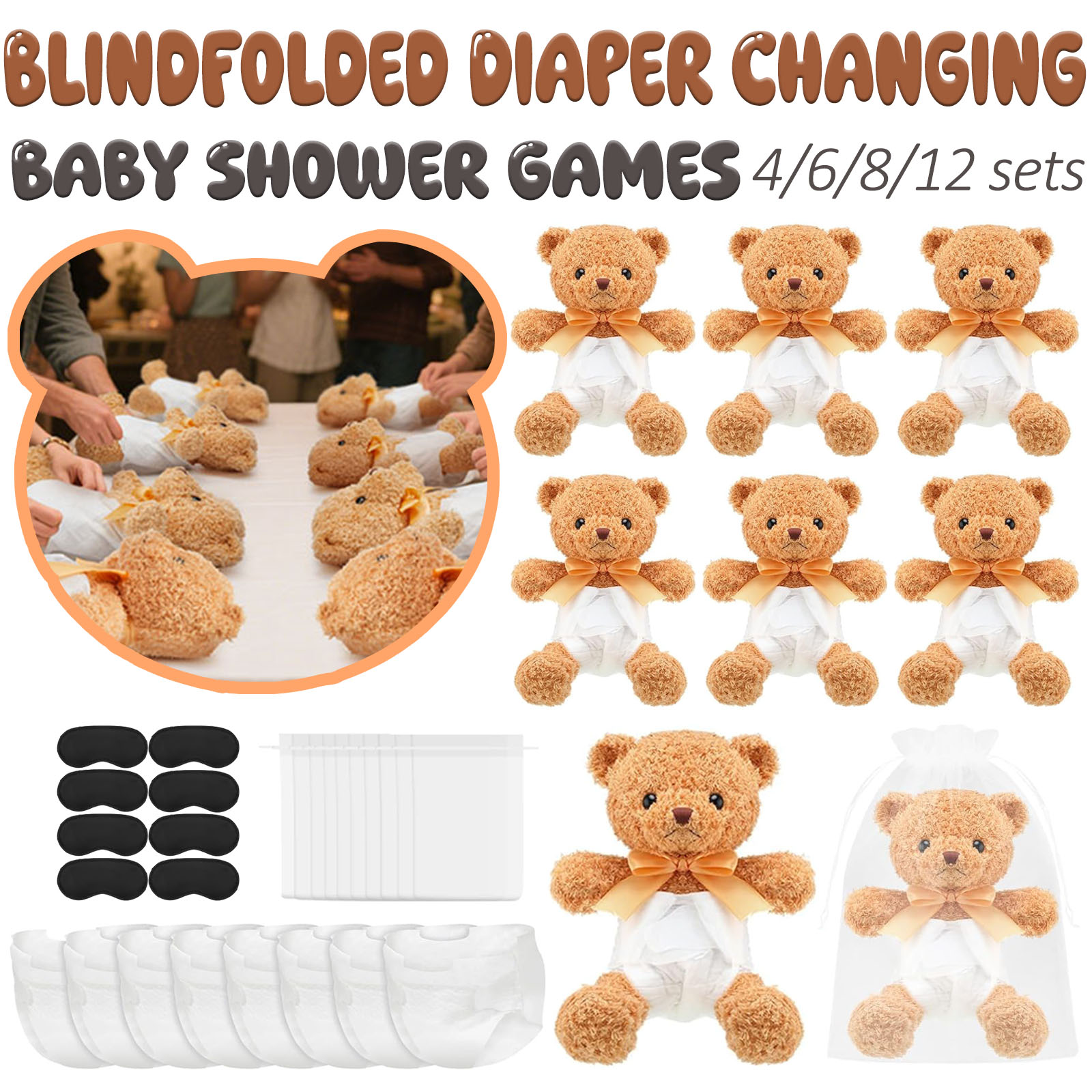 Cloth Diaper Insert - 4/6/8/12 مجموعات ألعاب استحمام الطفل جوائز