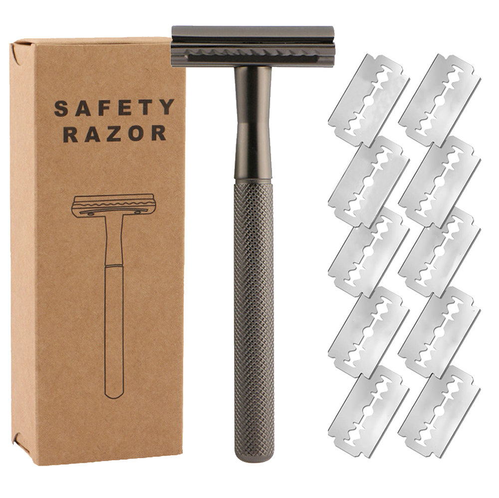 Safety Razor Handle - ماكينة حلاقة آمنة بمقبض نحاسي و5