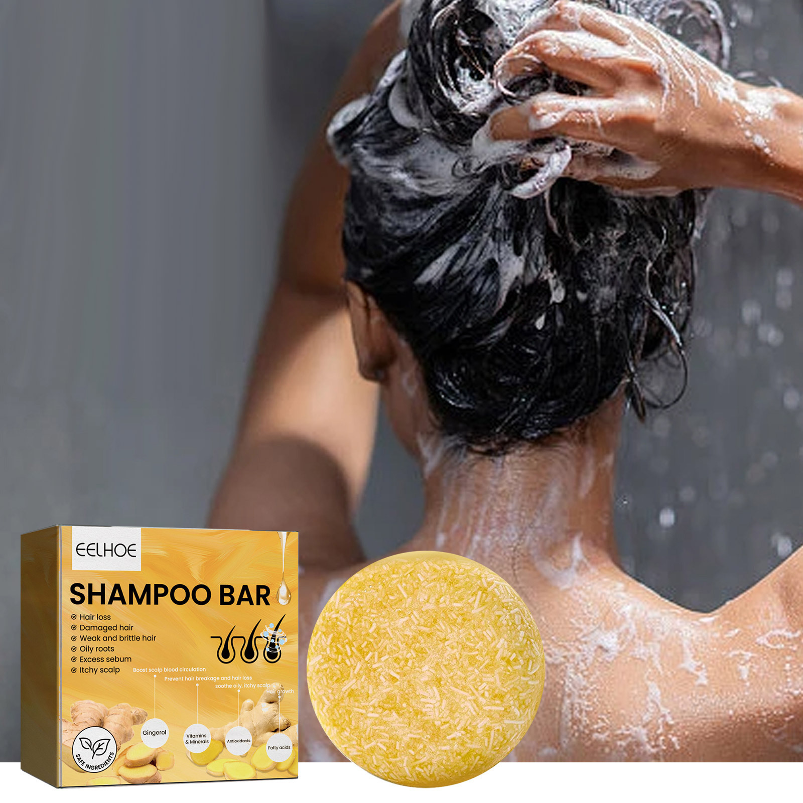 شامبو طبيعي بالزنجبيل لتقوية ا - مراجعة Bar Soap Shampoo Solid وسعره