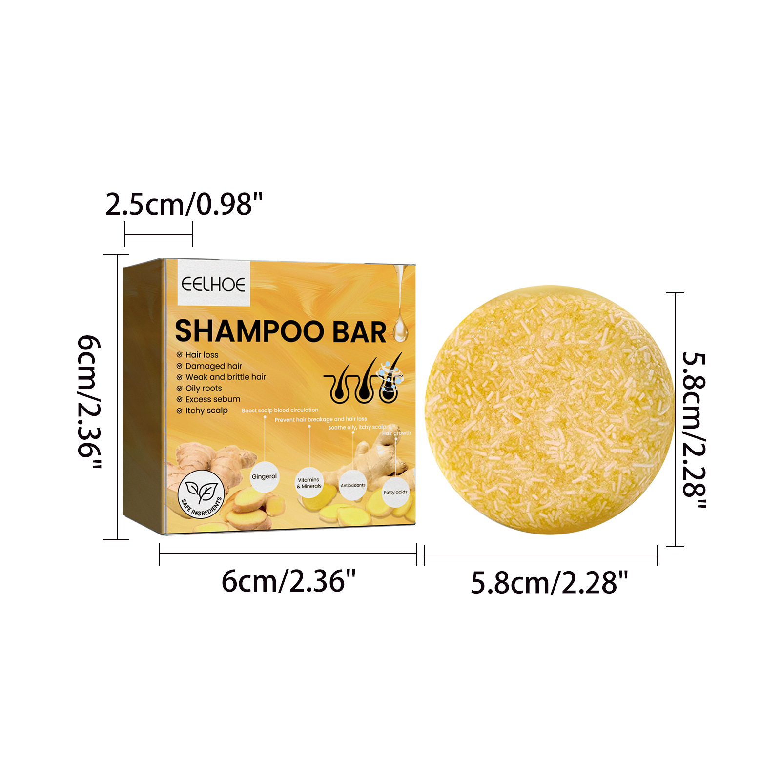 شامبو طبيعي بالزنجبيل لتقوية ا - مراجعة Bar Soap Shampoo Solid وسعره