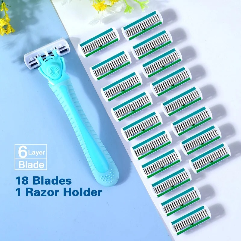 1 مقبض + 18 شفرات/ ماكينة حلاق - مراجعة Safety Razor Handle وسعره